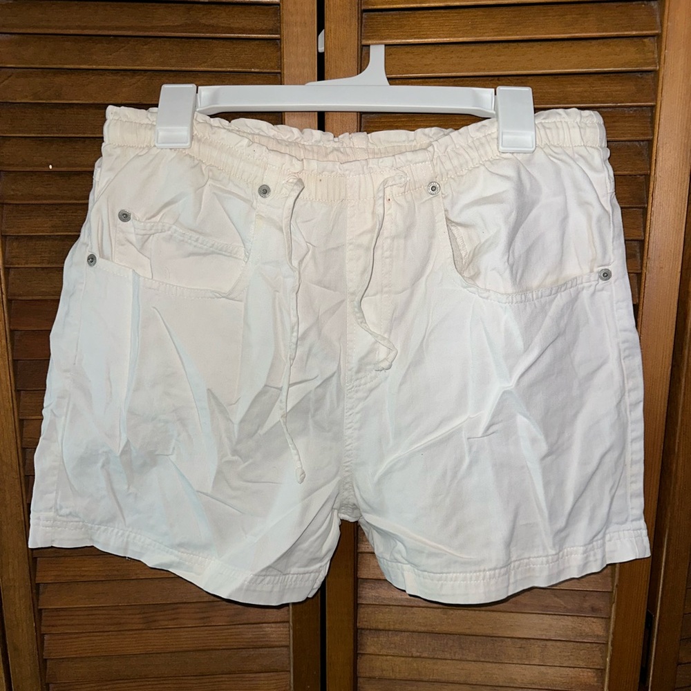 Moda Cream Drawstring Cotton Shorts Size M 8/10